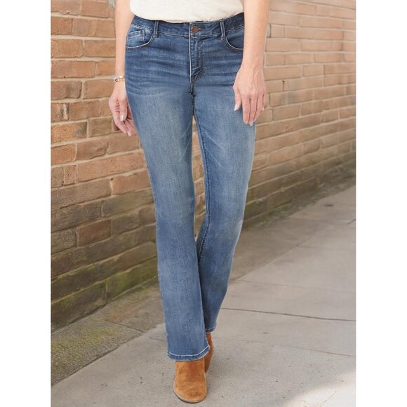 Women's Bootcut Jeans Cotton Spandex High Rise Tummy Control for Flattering Fit - Picture 4 of 4